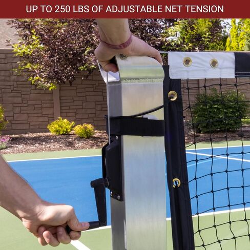 Dominator In Ground Pickleball System - Includes Two Heavy Duty Square Pickleball Posts with Net and Sleeves - Aluminum, Rust Free, and Follows USAPA Standards in Saudi Arabia