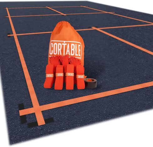 Temporary Pickleball Court Lines - The Original - Portable Pickleball Court Marking Kit, Lines for Court Outdoor or Indoor, Pickle Ball Court Dimensions, No Measuring Needed, Net Not Included in Kuwait