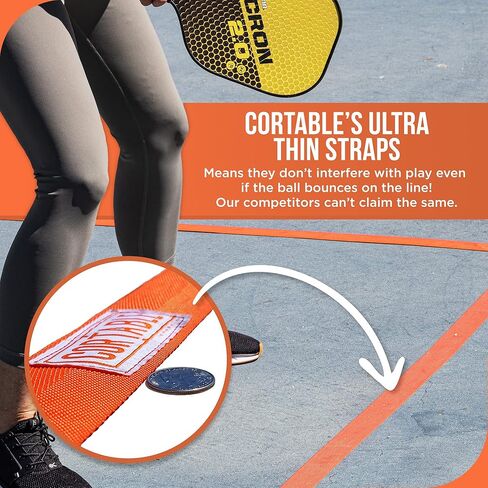 Temporary Pickleball Court Lines - The Original - Portable Pickleball Court Marking Kit, Lines for Court Outdoor or Indoor, Pickle Ball Court Dimensions, No Measuring Needed, Net Not Included in Kuwait