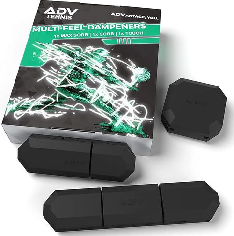 ADV Tennis Dampener with Custom Feel - 3 Pack - Racket Shock Absorber to Reduce Vibration, Relieve Symptoms of Injury and Stay on The Racket - Engineered Poly-Silicone Tennis Racket Dampener in Saudi Arabia