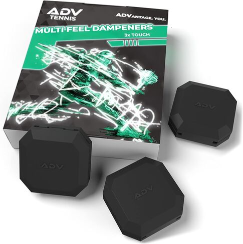 ADV Tennis Dampener with Custom Feel - 3 Pack - Racket Shock Absorber to Reduce Vibration, Relieve Symptoms of Injury and Stay on The Racket - Engineered Poly-Silicone Tennis Racket Dampener in Saudi Arabia
