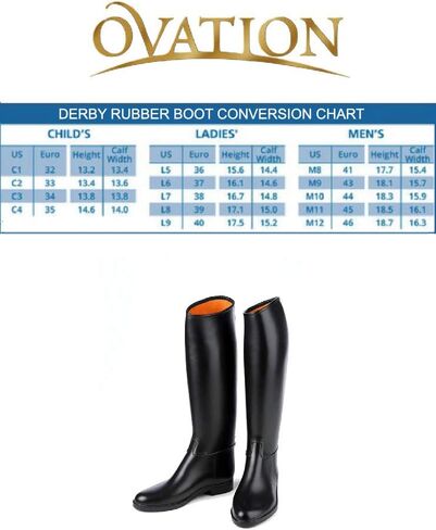Ovation Derby/Cottage - Men's Lined Rubber Riding Boot Black Size 11 reg in Saudi Arabia