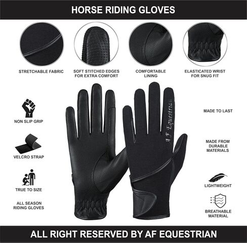 قفازات ركوب الخيل للسيدات، قفازات من القماش، جلد صناعي، فروسية، أسود، قماش مطاطي، أسود، رمادي بورجوندي in Kuwait