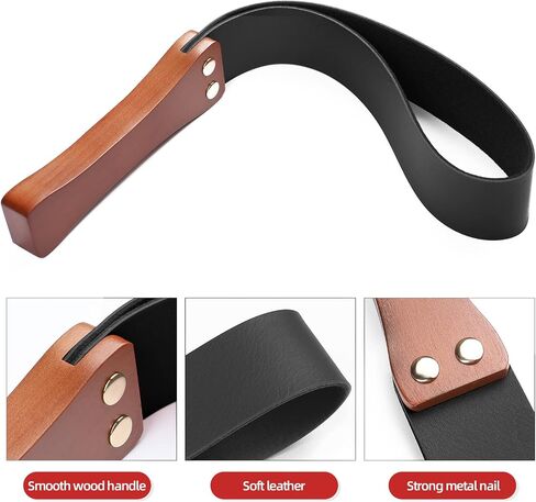 BARPOT Leather Paddle with Anti-Slip Wooden Handle, Riding Crop for Horses, 19'' Equestrianism Crops in Saudi Arabia