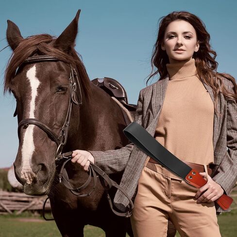 BARPOT Leather Paddle with Anti-Slip Wooden Handle, Riding Crop for Horses, 19'' Equestrianism Crops in Saudi Arabia