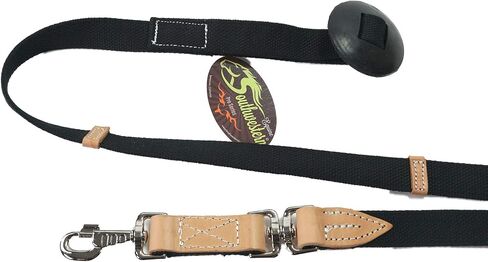 خط لونج شبكي قطني مسطح مقاس 35 بوصة مع مشبك مسمار وسدادة مطاطية - من شركة Southwestern Equine (35 بوصة، أسود) in Saudi Arabia