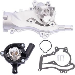 Aluminum Water Pump Kit Compatible with Audi A3 A4 A5 A6 Q3 Q5 TT A4 Allroad & VW Passat Jetta Golf CC T-iguan GTI Eos Beetle 2.0T TSI Engine，OE 1312460 06H121026DR 06H121026AF 06J121026R Set of 9