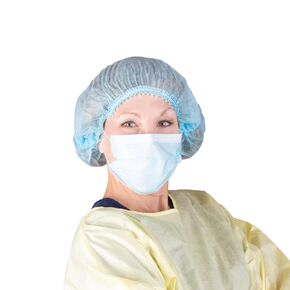 Dukal Disposable Bouffant Caps, 21 inches, 100-Pack, Blue Elastic Dust Cap for Food Service, Spa Salon Sleeping Head Cover