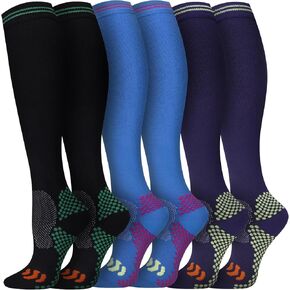 Compression Socks (2/3 Pair) for Men and Women 20-30 mmHg Compression Stockings Circulation for Cycling Running Support Socks