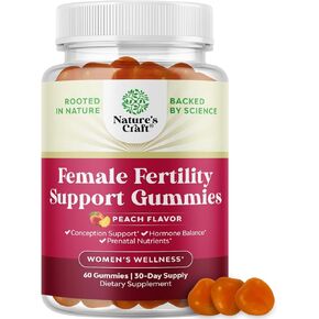 Fertility Gummies for Women Trying to Conceive - Yummy Gummy Fertility Supplement for Women with Myo-Inositol Folic Acid & Vitex Chasteberry - Vegan Non-GMO & Gluten Free - Juicy Peach (30 Servings)