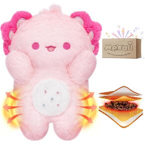 Mewaii Microwavable Stuffed Animals Heating Pad, Heatable Axolotl Plush for Stress Relief, Stuffed Axolotl Gifts Plush Toys for Girls and Boys