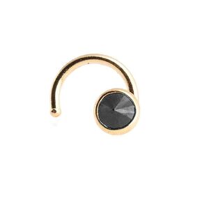 Nose Stud Screw Shaped Gemstone Nose Rings, Sterling Silver, Gold 18-20 GA Nostril Corkscrew Piercing for Women Men Left or Right Side (Moonstone 3mm / 18 gauge/Left side)