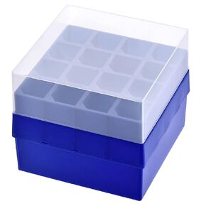 uxcell Centrifuge Tube Freezer Storage Box 16-Well Polypropylene Holder Dark Blue for 50ml Micro Centrifuge Tubes