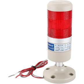 Baomain Industrial Signal Light Column LED Round Tower Light Indicator Continuous Light Warning Light Red DC 24V LGP-502T
