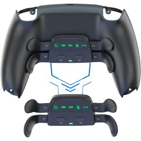 CHARM FOCUS Programmable Back Paddles for PS5 Controller, RISE4 Remap Kit for PS5 Controller BDM-010 & BDM-020 & BDM-030, Upgrade 4 Back Buttons Support Mapping, Auto Turbo, Combo Function