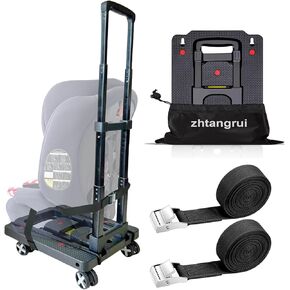 Car Seat Cart for Airport - Airport Car Seat Dolly Roller Carrier for Airplane - Car Seat Cart with Wheels - Folding Luggage Cart Trolley for Backpack