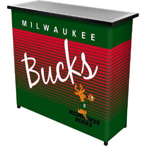 NBA Milwaukee Bucks Portable Bar with Case, One Size, Black