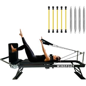 Pilates Reformer Machine Equipment with Springs & Cords for Home Workout, Foldable Pilates Equipment with Jump Board for All Level Users