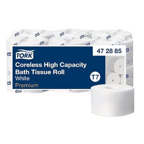 Tork Coreless High-Capacity Toilet Paper Roll White T7, Premium, 2-ply, 36 x 750 sheets, 472884
