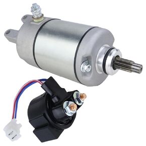 Starter Motor & Solenoid Relay Replacement for Honda TRX300 FourTrax 2X4 1988-2000/TRX300FW FourTrax 4x4 1988-2000, fits for 18337 31200-HA0-774 31200-HA0-773