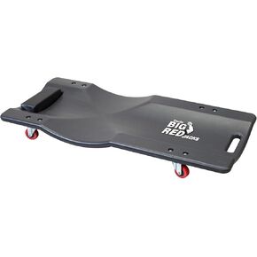 BIG RED Rolling Creeper Garage/Shop Seat with Three Built-in Drawers, Rolling Tool Chest,Black,APD2016AR