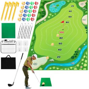 Golf Chipping Game,Indoor Outdoor Games with Golf Practice Game Kit & Golf Stick,Chip Sticky Practice Golf Game Set for Adults Kids Family Backyard Game