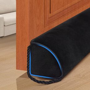 Heavy Duty Door Draft Stopper 36 Inch Bottom Triangle Door Snake Cold Air Noise Light Blocker Under Door Sweep Improved Triangle Design More Fits 0 to 3" Large Door Gaps,Quick Install Black