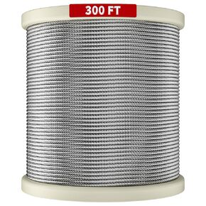 LuckIn 600FT Deck Railing Cable - 1/8" Diameter T316 Stainless Steel Cable, Premium 7x7 Strands Wire Railing Hardware