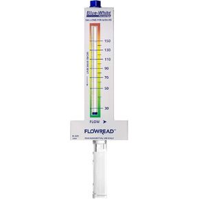 Blue-White FLOWREAD® R-325, 30-150 GPM, Acrylic Flow Meter for 2.50" ID Pipe, accurate flow rate measurement for residential swimming pools