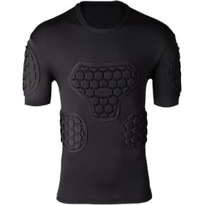 Shinestone Adult Men's Goalkeeper Armor BodyShield Padded Compression Shirt Pants and Short with Sponge Protector,X-Large Black