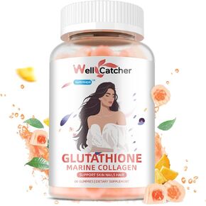 Glutathione Gummies for Skin Whitening - Glutathione 1000mg Supplement with Collagen Glow Gummies Sugar-Free Antioxidant Support for Women Skin Care Anti-Aging Immunity Pineapple Flavor 60ct