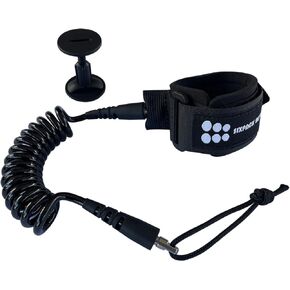 SIXPACK ACTION 4ft 6mm Coils Wrist Bodyboard Leash, Adjustable Wrist Cuff for Kids and Young Adults, Wrist Sized Approx 145mm-200mm