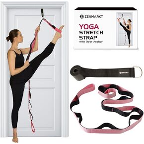 Yoga Strap with Loops and Door Anchor – Stretching Straps for Flexibility Training - Door Flexibility Trainer for All Levels – Yoga Bands for Stretching