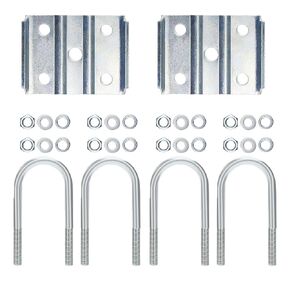 Trailer U Bolt Kit, 5-1/2 inch U Bolt for 3,500 lb Trailer Axle, 2-3/8" Round Axle, 1/2" Diameter, 2" Thread Pitch