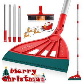 Magic Broom - Household Silicone Broom for Floor Cleaning, Multifunctional Floor Squeegee Broom with 60’’ Aluminum Adjustable Handle, Pet Hair Broom for Glass, Fine Dust, Hair, Liquids (Blue)