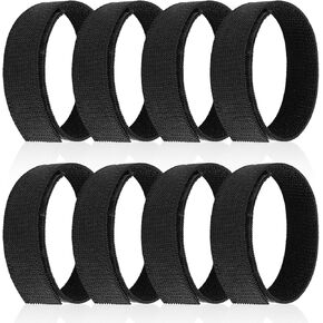 8Pcs Ankle Strap, Black Cowboy Boot Straps, Blousers Military Ankle Strap, Elastic Military Blousing Straps with Hook and Loop, Adjustable Tuck Tight Strips for Hunting Hiking