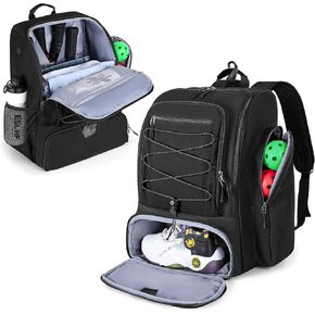 Pickleball Bag for 4 Paddles with Shoe Compartment, Pickleball Backpack with Fence Hook for Pickleball Accessories, Pickleball Bags for Men and Women, Bag Only