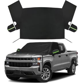 sportuli Windshield & Front Side Window Snow Cover Replace for Toyota Tacoma/Ford Ranger, 600D Oxford Cloth Windshield Snow Cover with Mirror Cover Fit for All Mid-Size Trucks