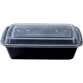 Microwave Safe Meal Prep Containers with Lids 28 oz - 50 Pack Plastic Food Storage Bowls for Lunch, Takeout, and Restaurant-Style Dining - Perfect for To-Go Meals, Salads, and Healthy Eating at Home