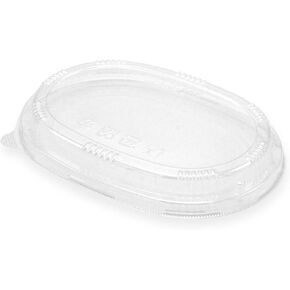Oval DAEN Transparent Plastic Lid, Medium, 4.7 x 6.7 x 0.7 inches (120 x 170 x 18 mm), Pack of 50 (main container sold separately) Disposable
