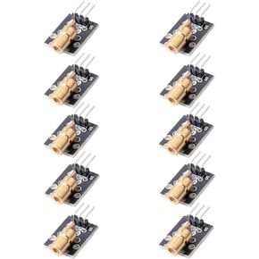 KOOBOOK 10Pcs KY-008 Laser Transmitter 5V Laser Dot Diode Sensor Module Board for Arduino