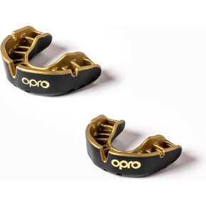 Gold Level Mouthguard, Sports Mouth Guard in Adult & Youth Sizes, Revolutionary Fitting Tech for All Contact Sports - Opro by Marcy - Multiple Colors (Red, Adult)