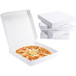 Thin White Pizza Box-10x10x1.9 Inch 20 Pack Disposable Pizza Boxes,White Pizza Boxes for Cookie,Pies,Party Favors and Crafts