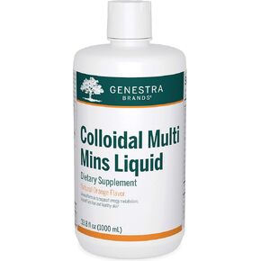 Genestra Brands Colloidal Multi Mins Liquid - Colloidal Minerals - Natural Orange Flavor - 33 Servings