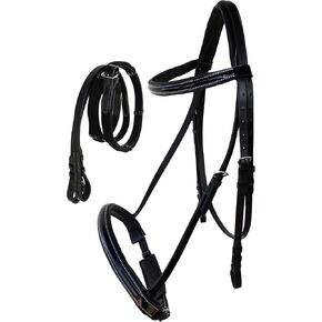 CHALLENGER Horse English Brown All-Purpose Trail Leather Bridle Reins 805EB03
