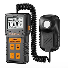 PPFD Meter with Daily Light Integral, Quantum PAR Meter for LED Grow Light, Light Meter for Plants, Greenhouse and Indoor Vertical Farming, Measuring Light Intensity 400-700 nm