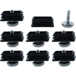 uxcell Adjustable Leveling Feet 25 x 50mm Rectangle Inserts Furniture Glide 8 Sets