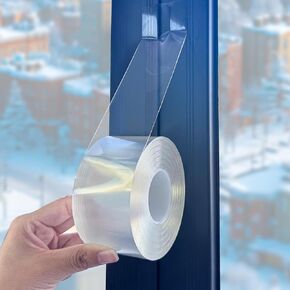 Transparent Window Weather Sealing Tape 2 Inch x 33 FT Clear Window Insulation Sealing Tape No Residue Sealing Film Tape