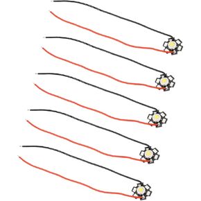 PATIKIL 0.8" LED Chip Bulb, 5 Pack 700mA 3W COB Light Beads Light Copper Bracket with Wire for DIY Lighting Fixtures, Cool White 10000-15000K