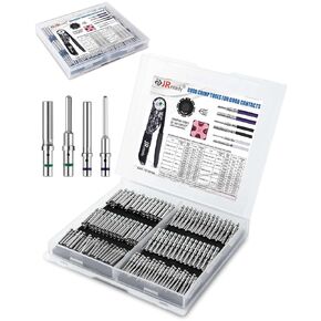 JRready Deutsch Connector Solid Contact Kit,Pin & Socket Solid Contacts with High Conductivity #16#20 Male and Female Automotive Terminals,for Deutsch DT, DTM, HDP20, HD30 Series Connectors ST6440